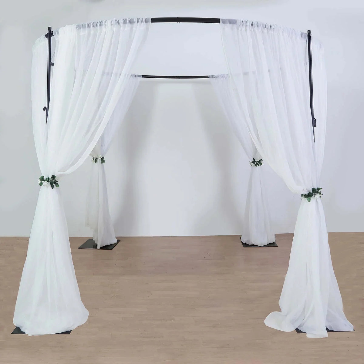 Efavormart 10ft | 4 Post Gold Metal DIY Photography Backdrop Stand, Wedding Arch Canopy Tent