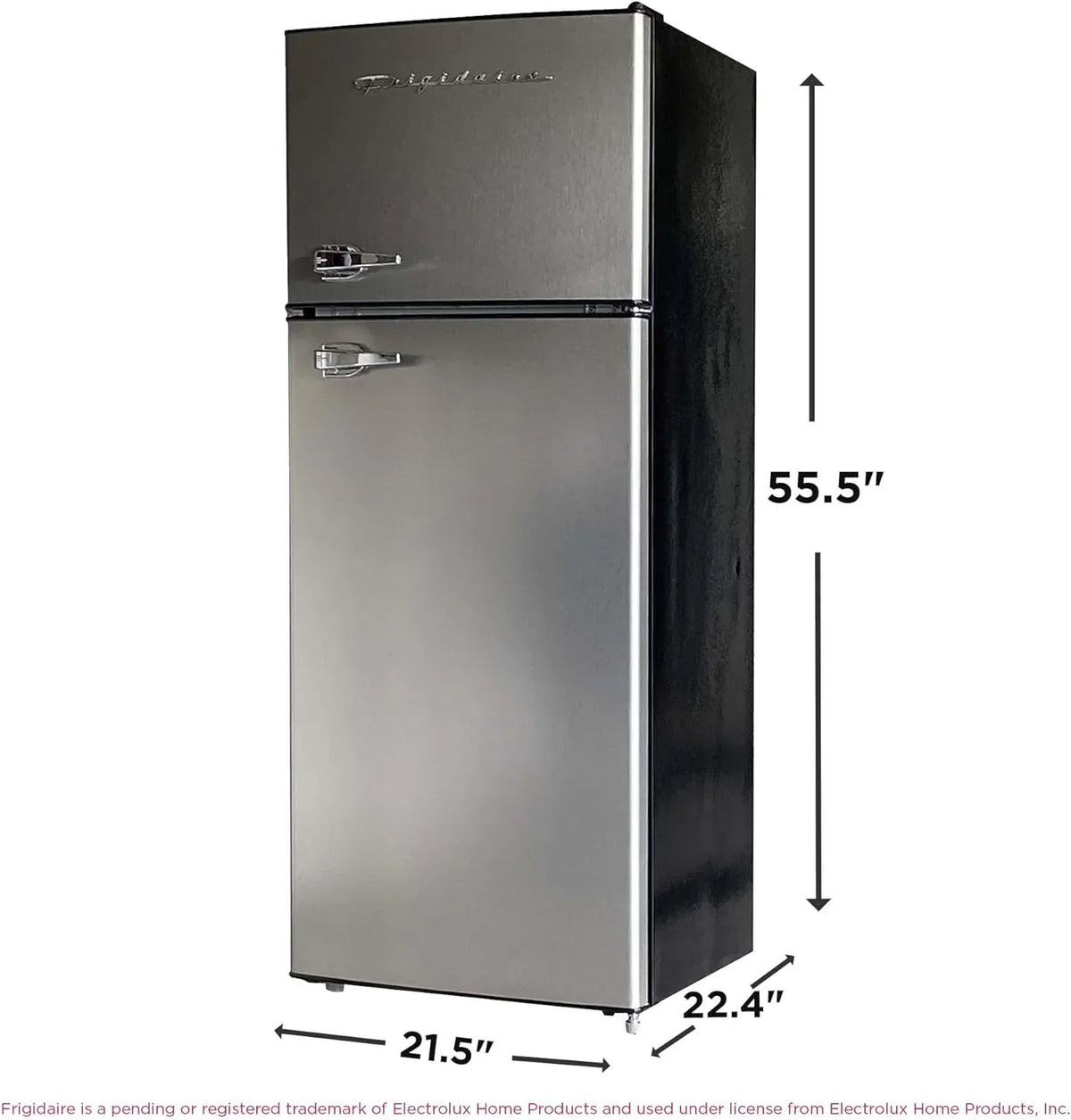 Frigidaire 2 Door Apartment Size Refrigerator Freezer Combo 7.5 cu ft Platinum Series Stainless