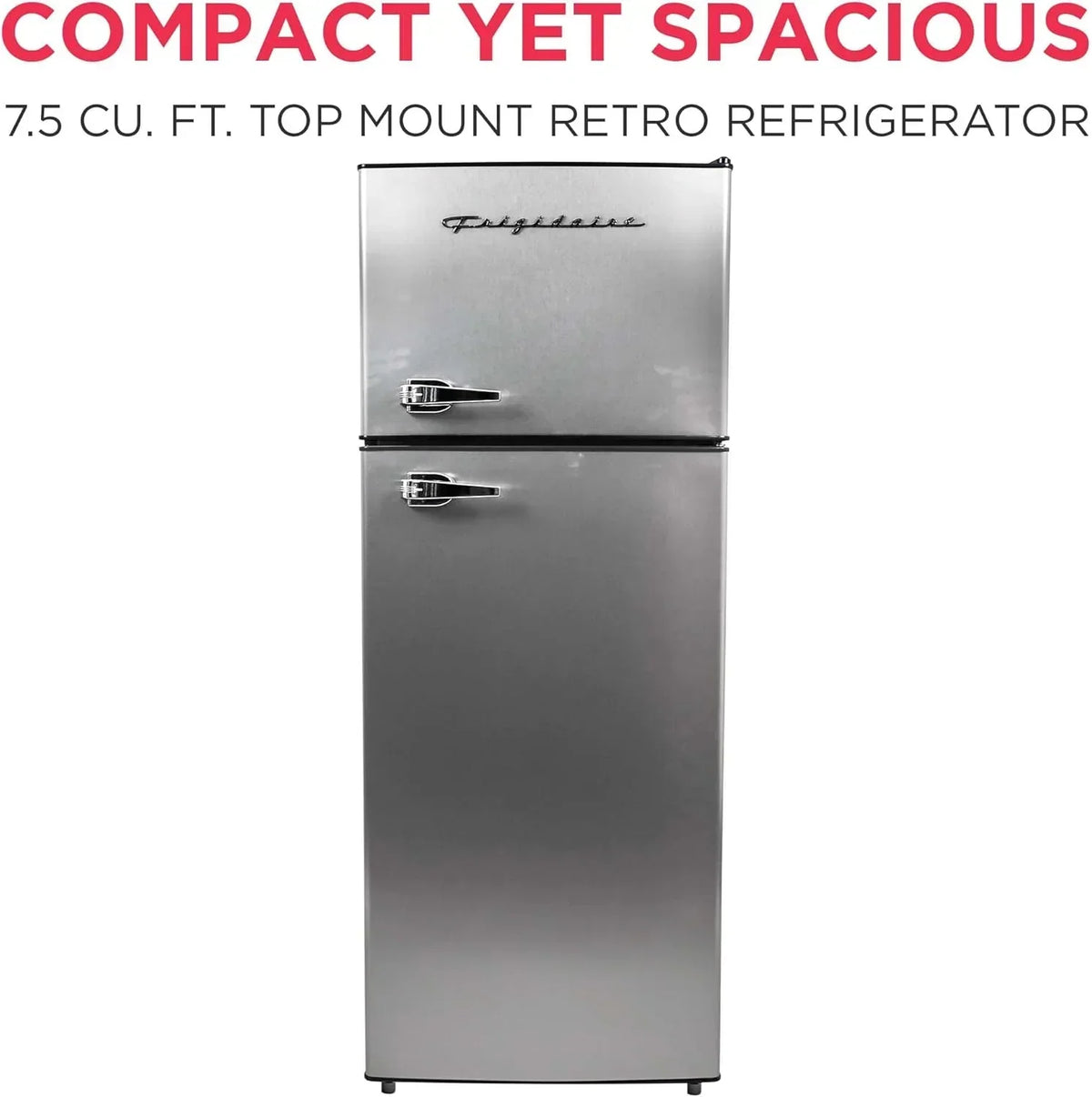 Frigidaire 2 Door Apartment Size Refrigerator Freezer Combo 7.5 cu ft Platinum Series Stainless