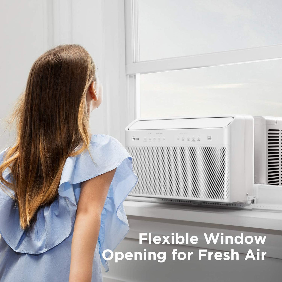 U-Shaped Inverter Window Air Conditioner 12,000BTU with Open Window Flexibility, Robust Installation,Extreme Quiet, 35% Energy Saving, Smart Control, Alexa, Remote, Bracket Included.