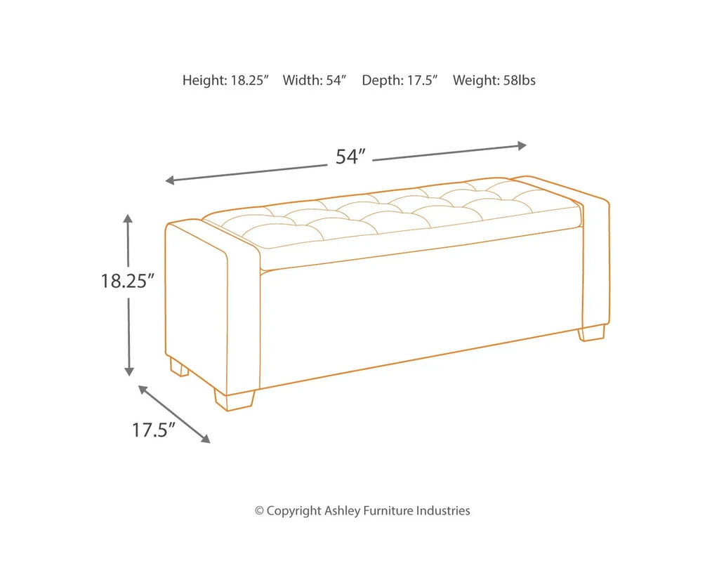 Signature Design by Ashley Contemporary Benches Upholstered Storage Bench  Black