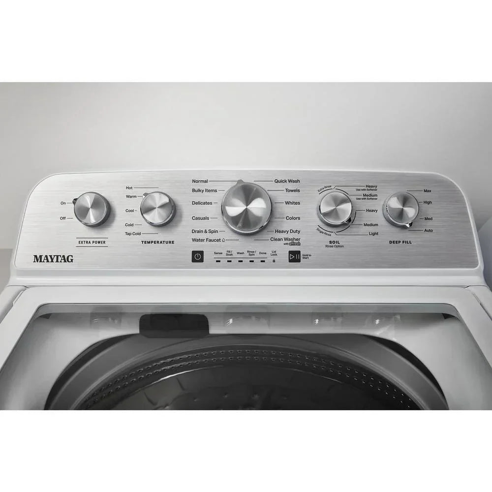 Maytag Top-Loading Washing Machine with 4.8 Cubic Foot Capacity and Extra Power Boost, White C MVW5430MW