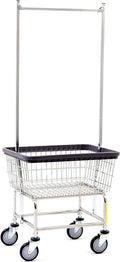 Heavy Duty Wire Laundry Cart with Double Rod Rack