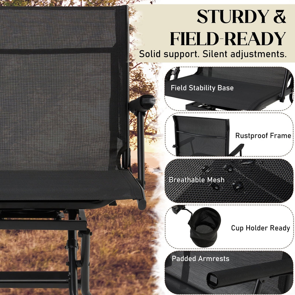 Danrelax 360 Silent Camo Hunting Blind Chair, Armrests, Side Pouch, Telescopic Legs