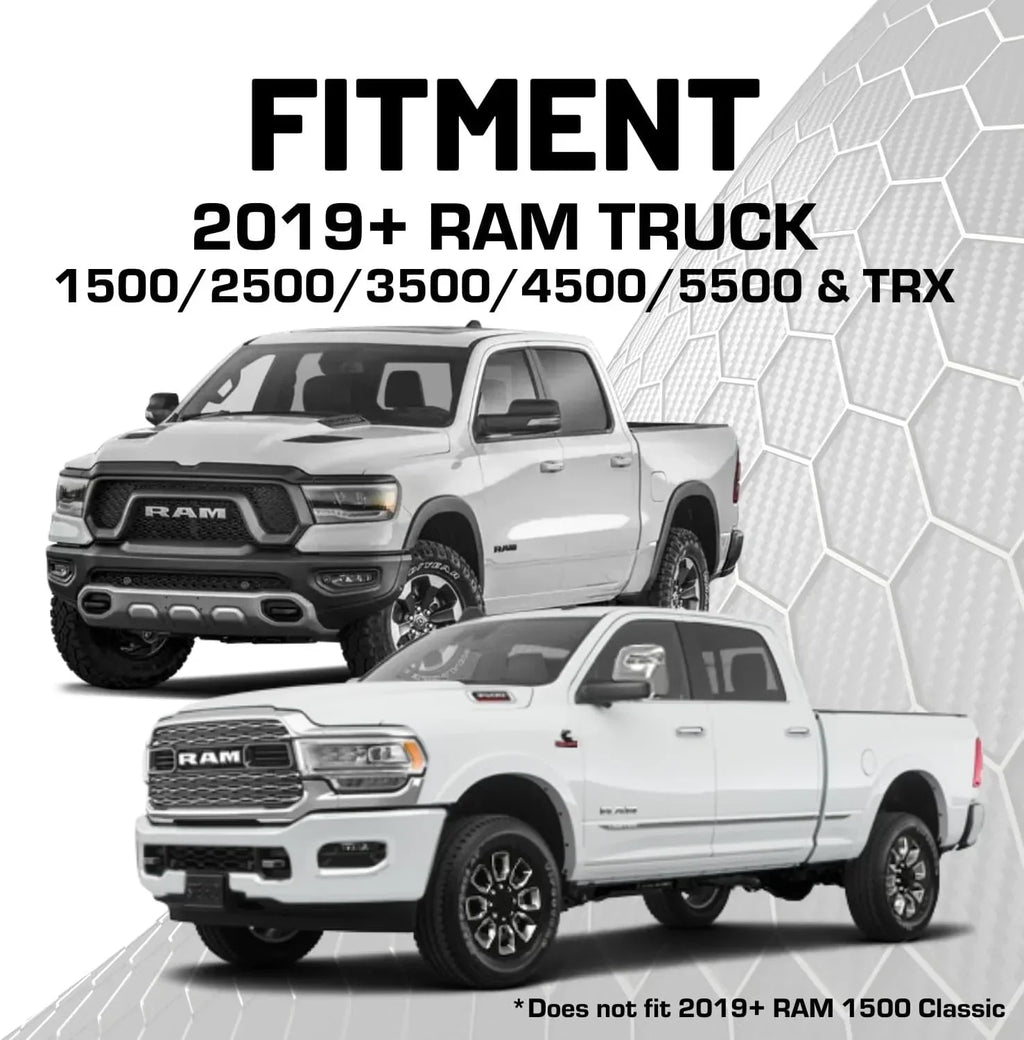 Dash Mount Cell Phone Holder RAM Truck Compatible (2019+ 1500, 2500, 3500 and TRX) with 20mm Ball Mount - Compatible with iPhone and Android Smartphones (Dual Ball with 2 Phone Holders)